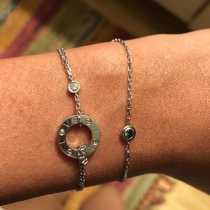 18K White Gold Diamond Love Bracelet